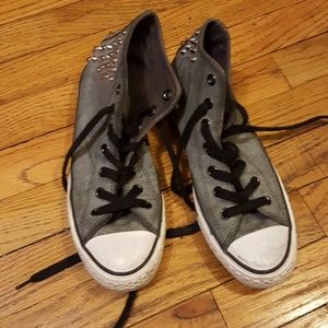 Converse high top grey with metal studs